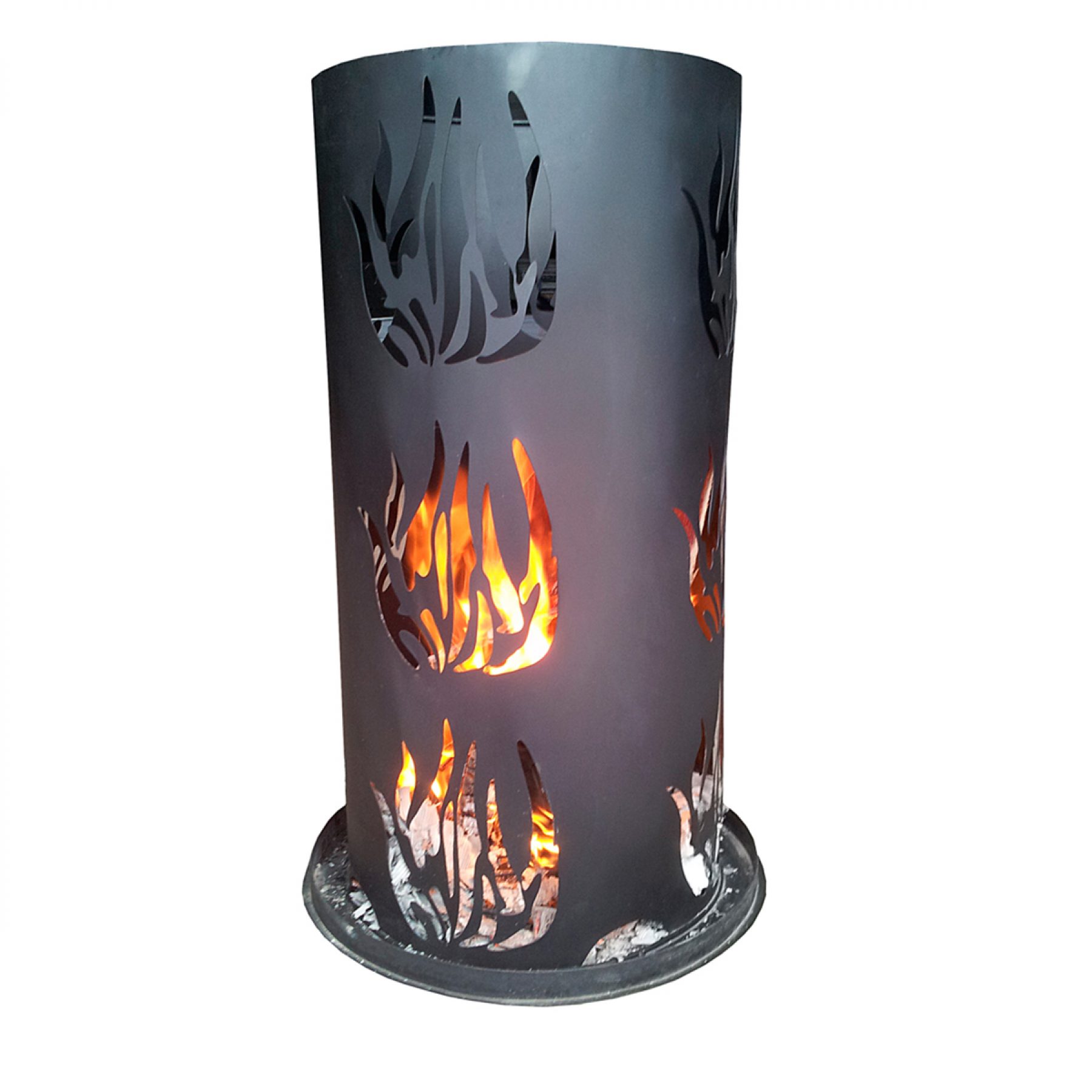 Feuerschale auf Säule mit Holzfach linder exclusiv